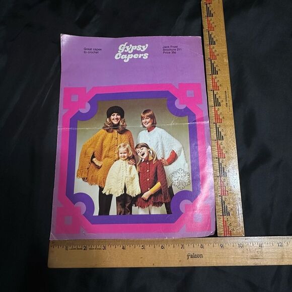 Vintage 1970s Jack Frost Crochet Cape and Hat Patterns - - Picture 4 of 6